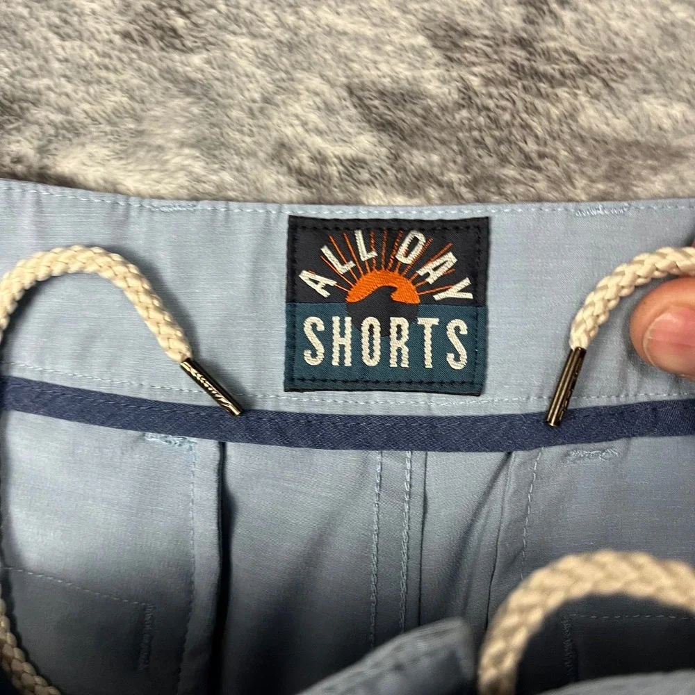 Faherty All Day Shorts Mens 30 Light Blue Hybrid Stretch MSC0012 Quick Dry